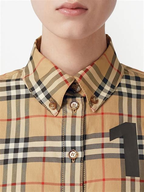 burberry womens brown check shirt|Burberry button up shirt.